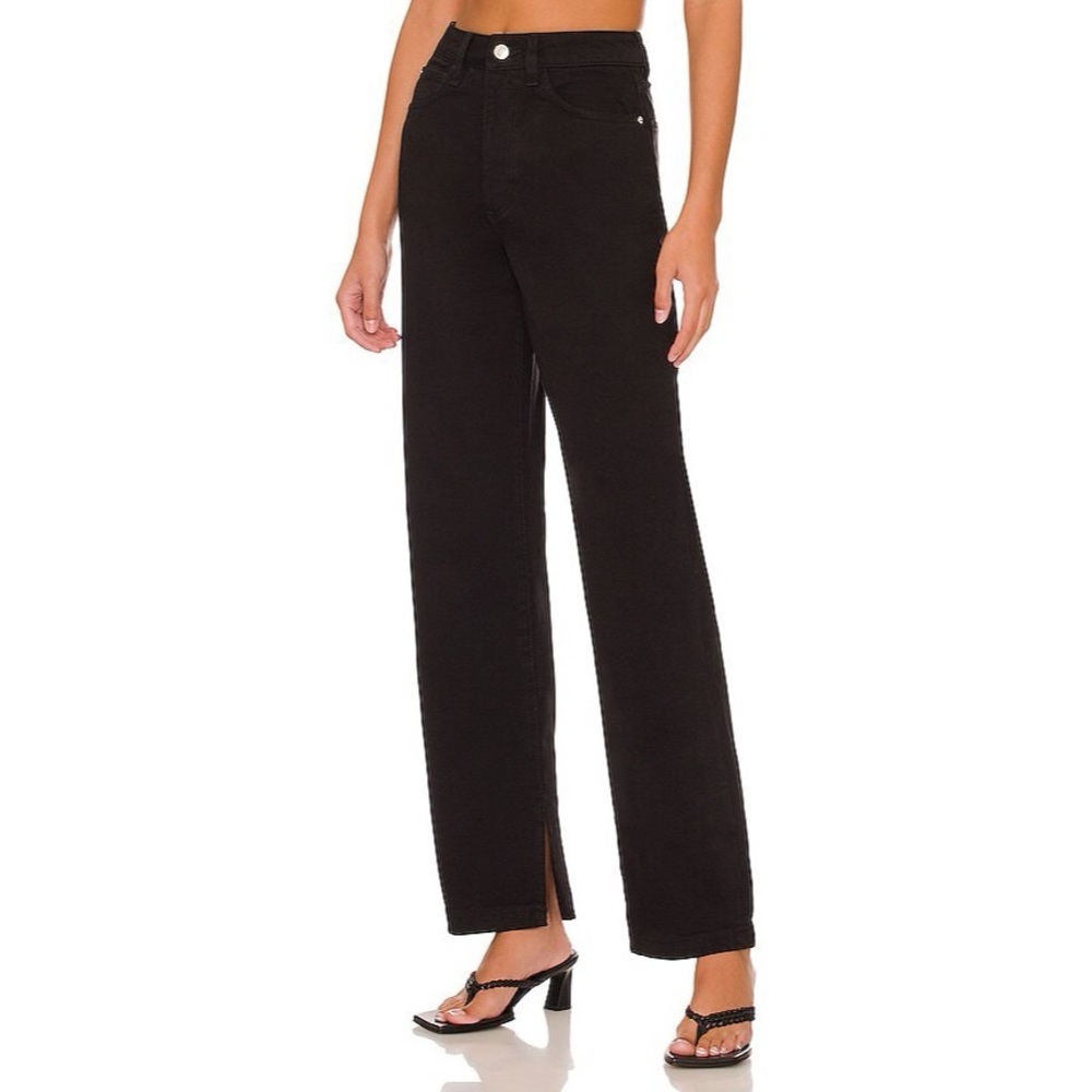 We Wore What X Revolve Black Mom Slit Straight Jeans Size 26 NWT